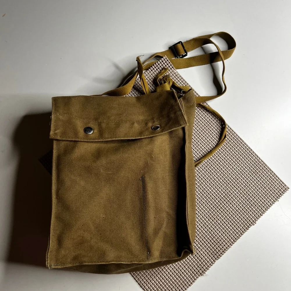 Vintage Military Canvas Messenger Bag Olive Drab Field Bag Tactical Shoulder Bag
